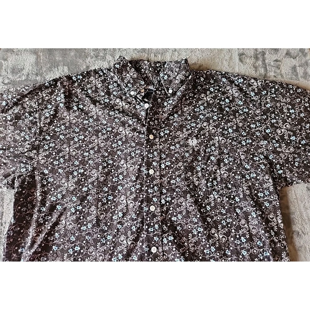 Panhandle Slims Mens Long Sleeve Western Shirt Black With Turquoise Size Large - Picture 3 of 10